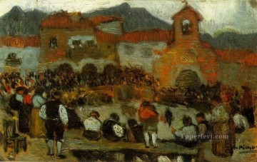 パブロ・ピカソ Painting - Bull Runs 4 1901 キュビスト パブロ・ピカソ